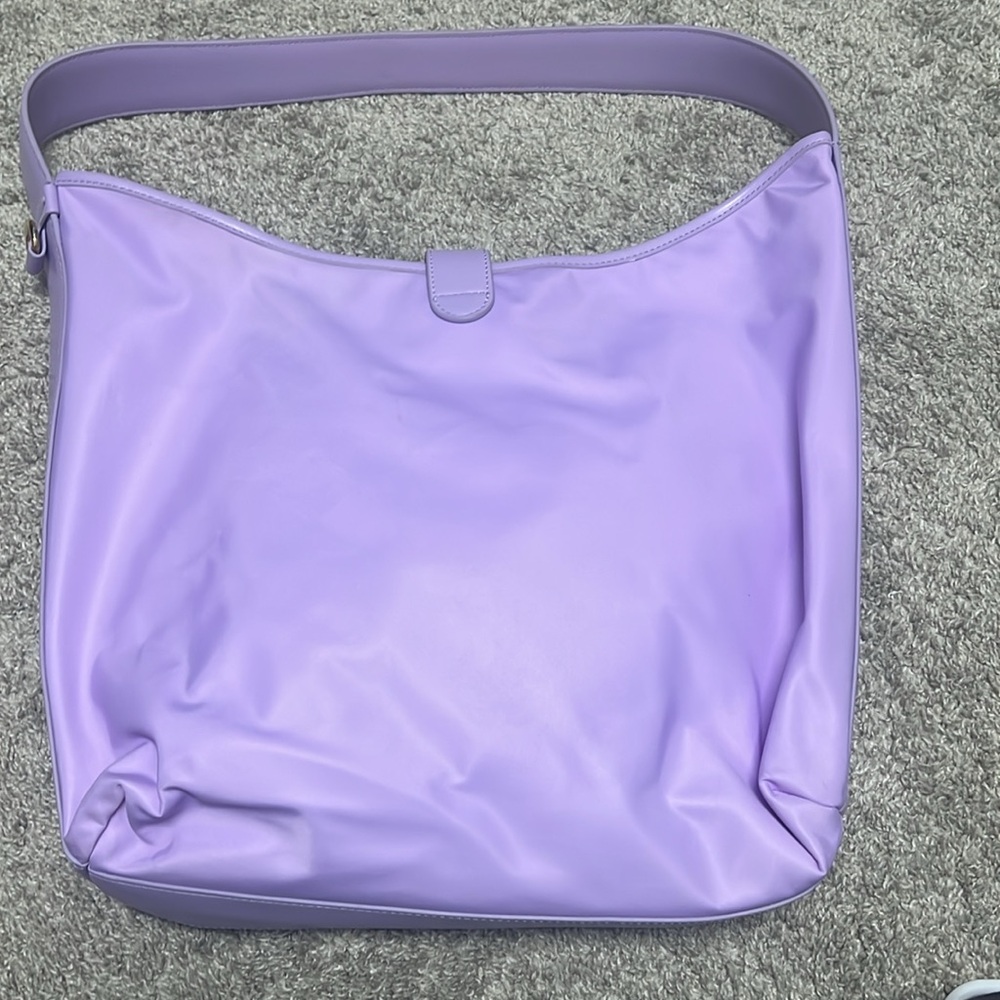 Lavender Shoulder Tote Bag - Elegant Soft Carryall - Picture 2 of 3